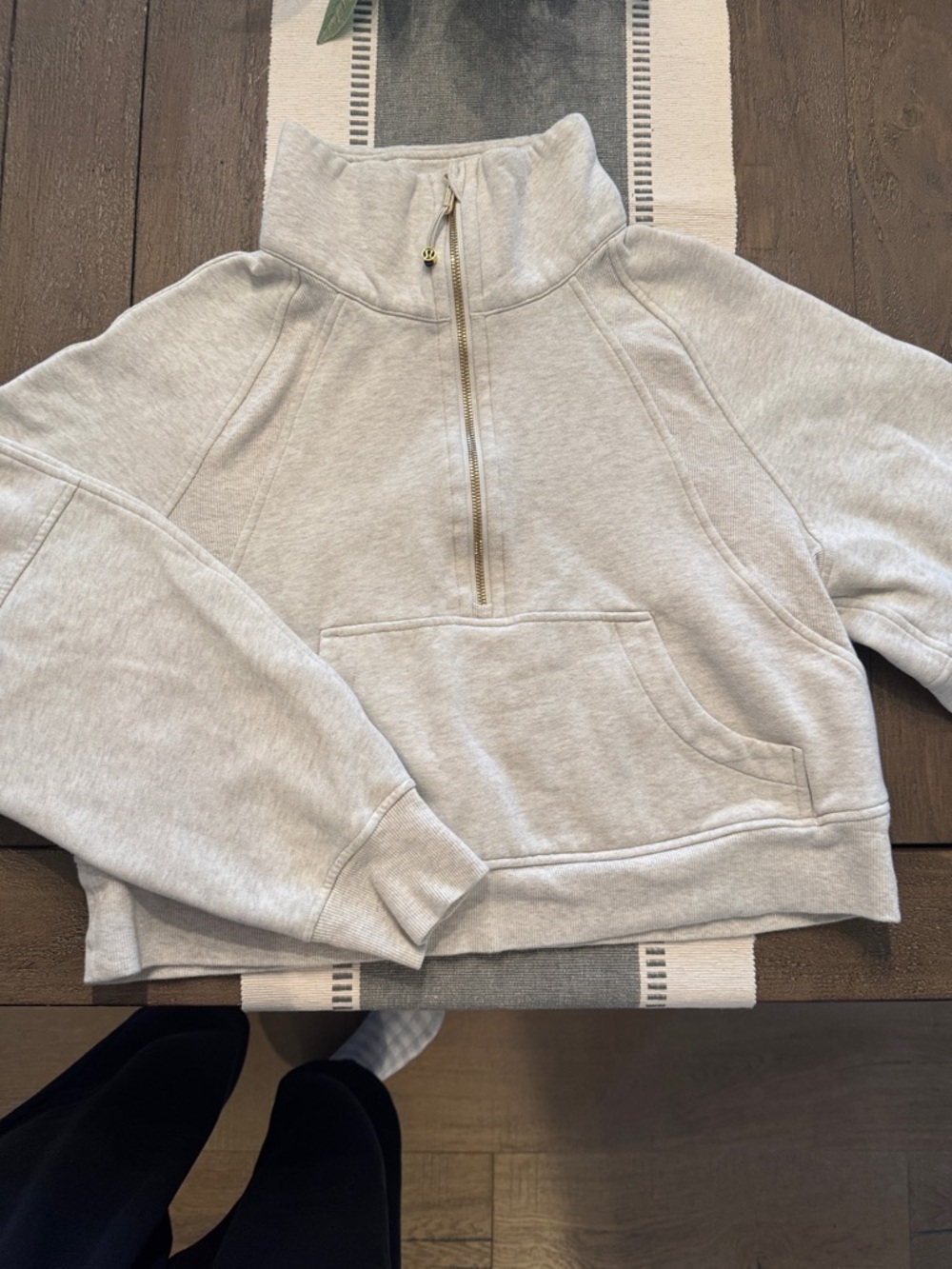 lululemon athletica Light Gray Half-Zip Funnel Neck Sweater